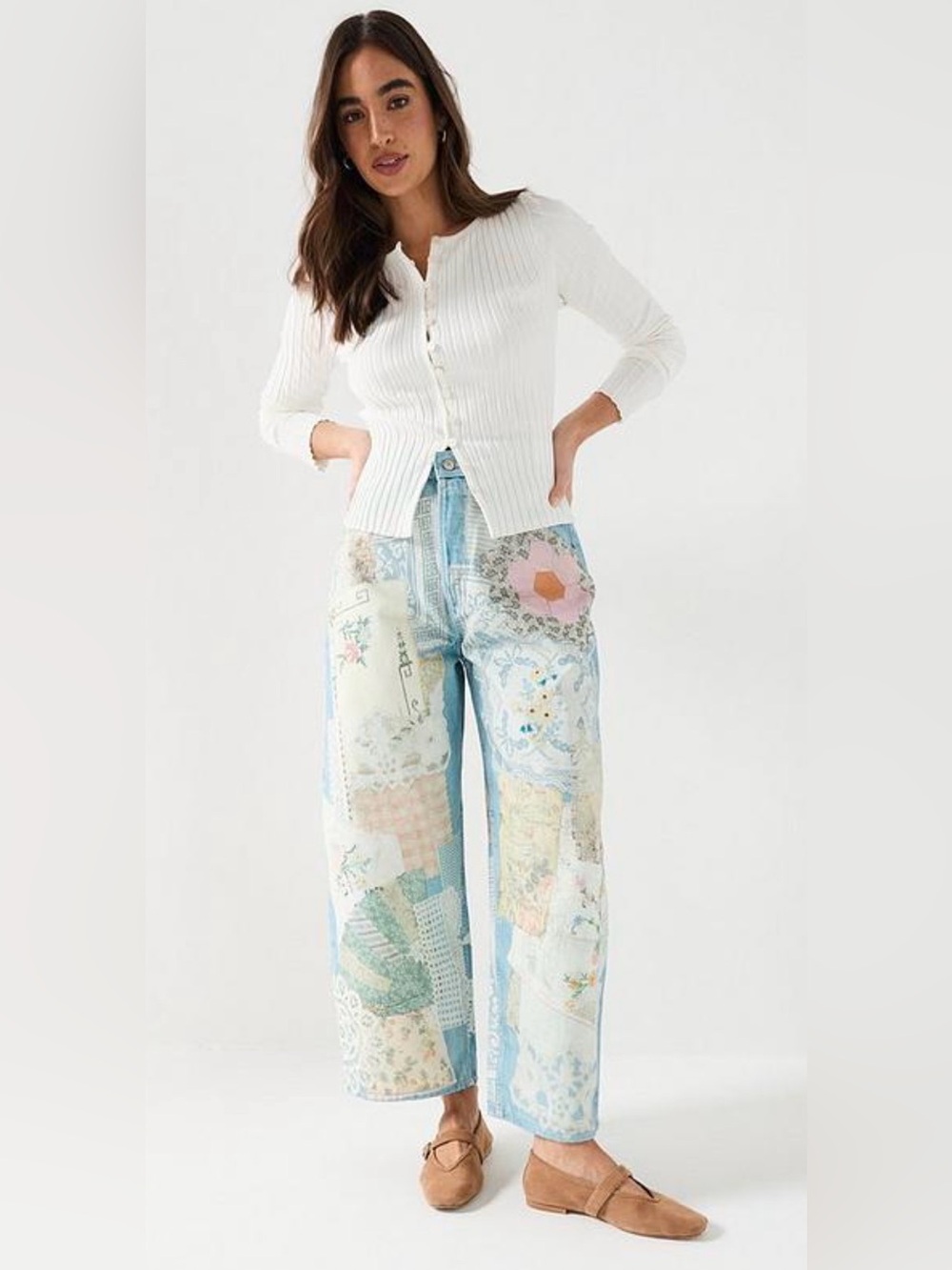 FREE PEOPLE We The Free Illusions Printed Relaxed Jeans size 29